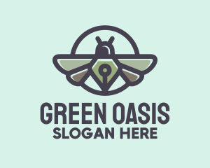 Green Circuit Bug logo design