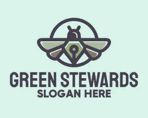 Green Circuit Bug logo design