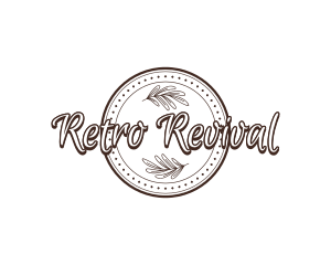 Retro Plant Badge logo design