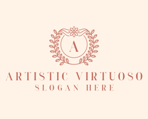 Floral Wedding Planner Wreath  logo design