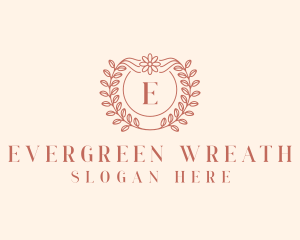 Floral Wedding Planner Wreath  logo design