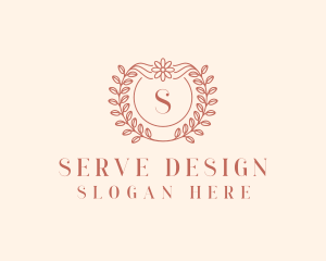 Floral Wedding Planner Wreath  logo design