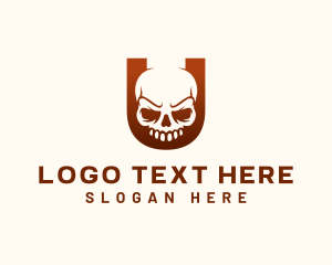 Spooky Skull Letter U logo