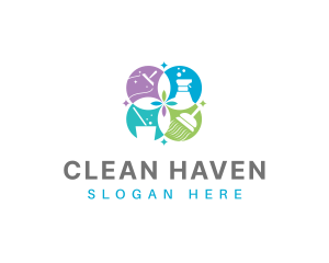 Sanitation Cleaning Housekeeping logo design