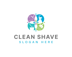 Sanitation Cleaning Housekeeping logo design