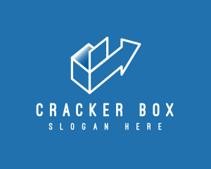 Package Box Delivery Arrow logo design