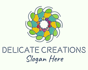 Ornamental Flower Stained Glass logo design