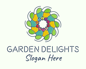 Ornamental Flower Stained Glass logo design