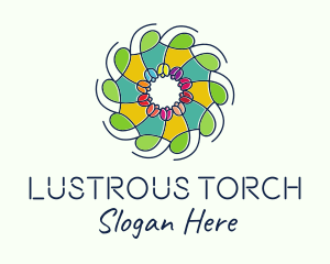 Ornamental Flower Stained Glass logo design