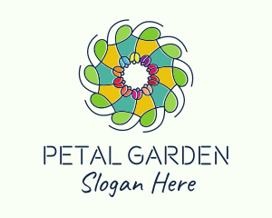 Ornamental Flower Stained Glass logo design