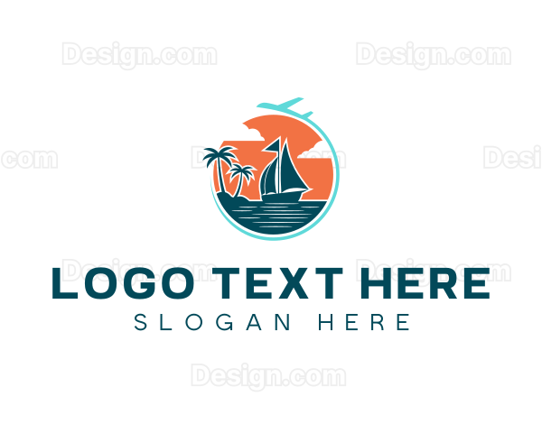 Vacation Beach Resort Yacht Logo