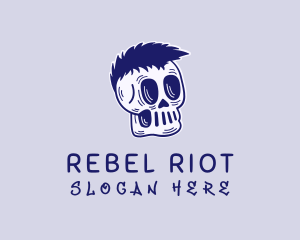 Blue Punk Skull logo