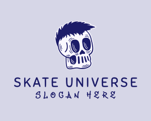 Blue Punk Skull logo design