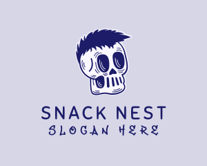 Blue Punk Skull logo design