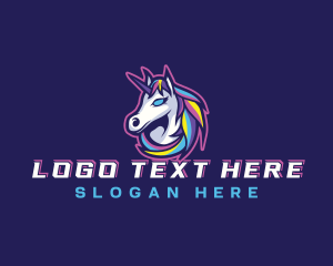 Gaming Unicorn Horse Logo