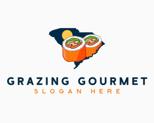 South Carolina Sushi Food logo design