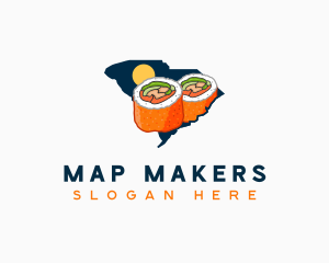 South Carolina Sushi Food logo design