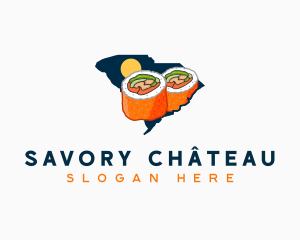 South Carolina Sushi Food logo design