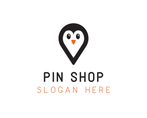 Penguin Location Pin logo