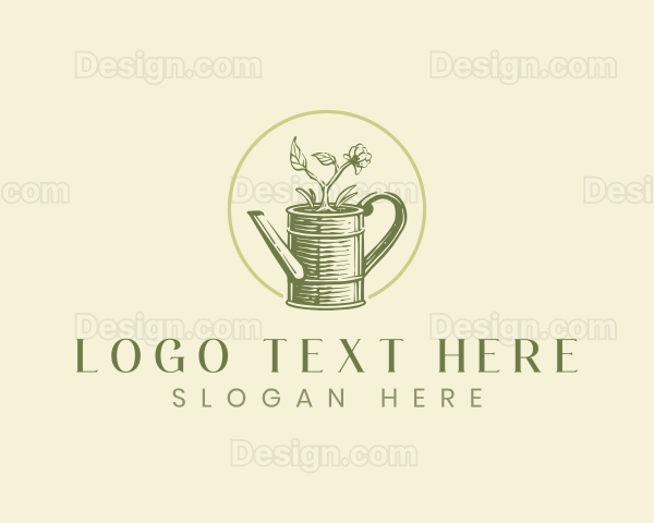 Watering Can Flower Logo