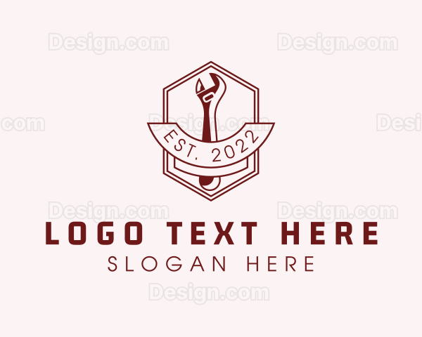 Hipster Wrench Tool Logo