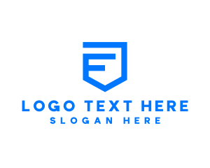 Modern Geometric Shield Letter F logo