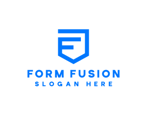 Modern Geometric Shield Letter F logo design