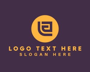 Golden Elegant Letter E logo