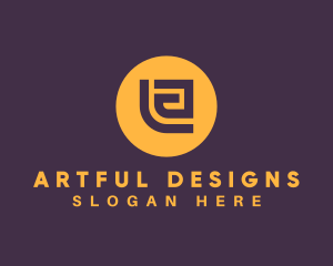 Golden Elegant Letter E logo design