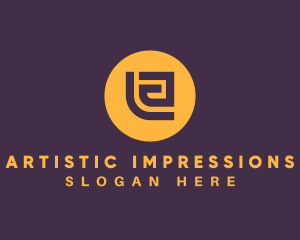 Golden Elegant Letter E logo design