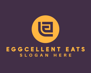 Golden Elegant Letter E logo design