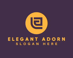 Golden Elegant Letter E logo design