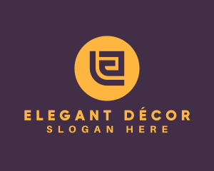 Golden Elegant Letter E logo design