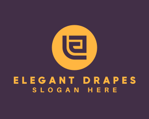 Golden Elegant Letter E logo design