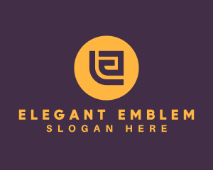 Golden Elegant Letter E logo design