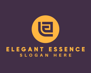 Golden Elegant Letter E logo design