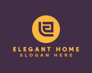 Golden Elegant Letter E logo design