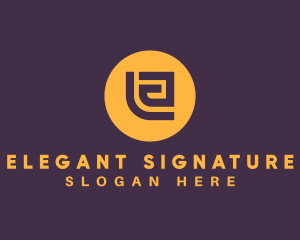 Golden Elegant Letter E logo design