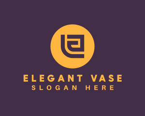 Golden Elegant Letter E logo design