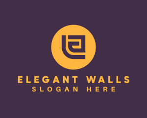 Golden Elegant Letter E logo design