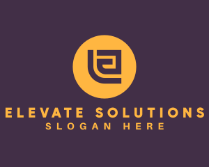 Golden Elegant Letter E logo design