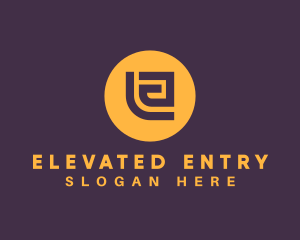 Golden Elegant Letter E logo design