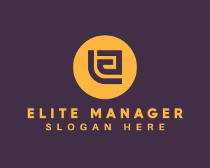 Golden Elegant Letter E logo design