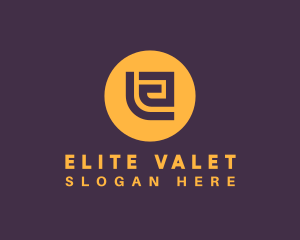 Golden Elegant Letter E logo design