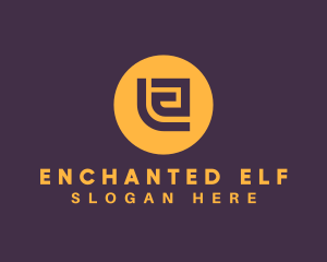 Golden Elegant Letter E logo design