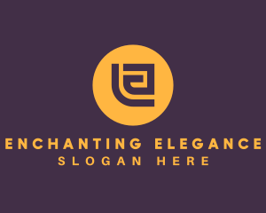 Golden Elegant Letter E logo design