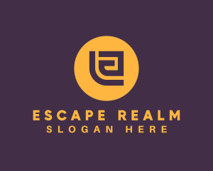 Golden Elegant Letter E logo