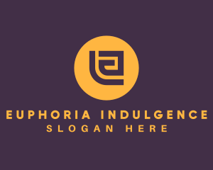 Golden Elegant Letter E logo