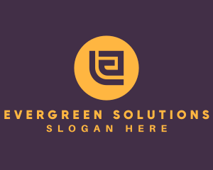 Golden Elegant Letter E logo design