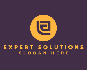 Golden Elegant Letter E logo design